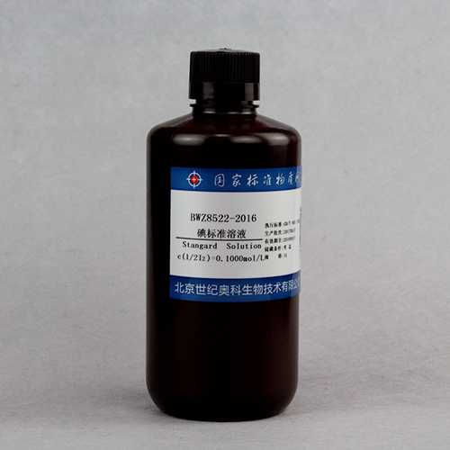 Iodine standard solution — c(1/2I₂)=0.1003mol/L c(I₂)=0.05015mol/L(ChP), 1L